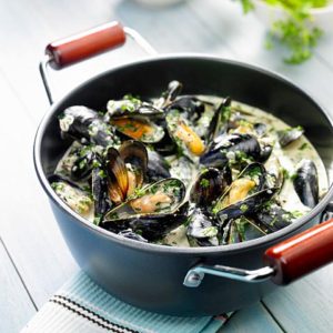 recette moules crème fraîche vin blanc recipe